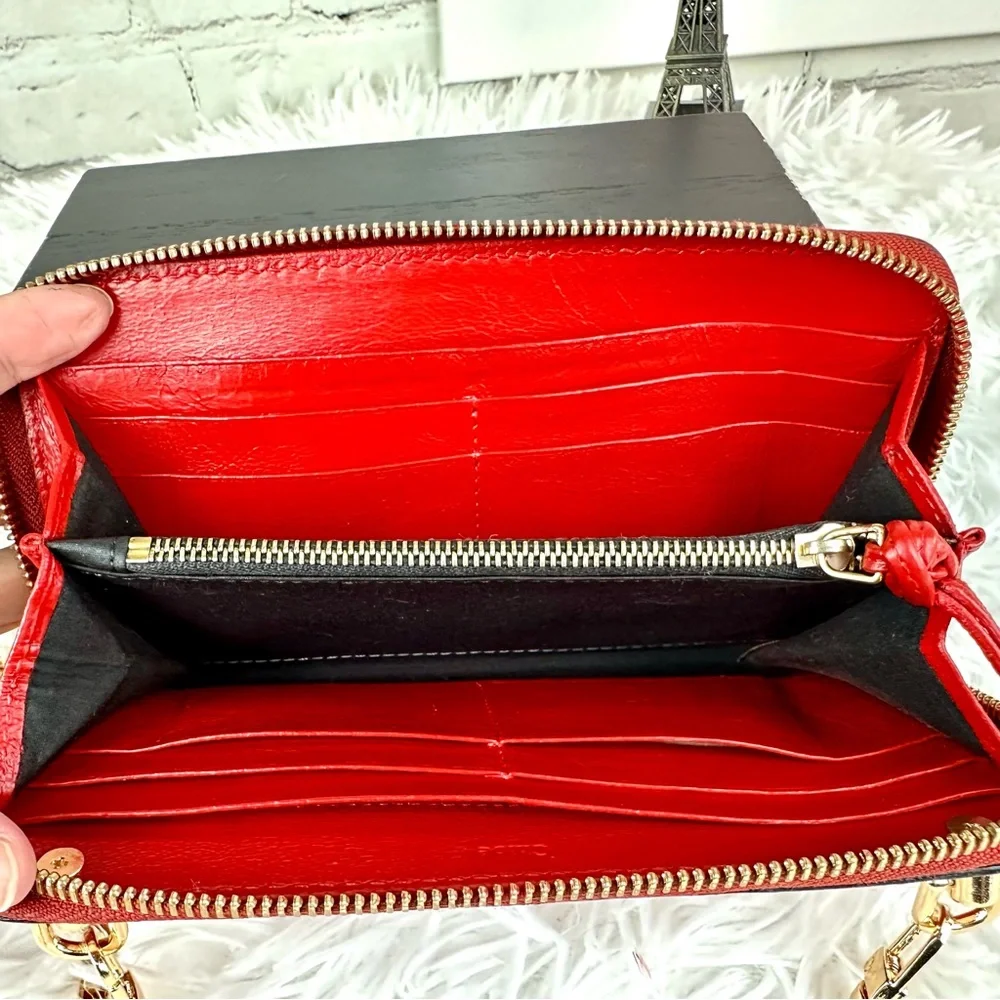Chloe red leather custom paint crossbody wallet on chain - Picture 12 of 16